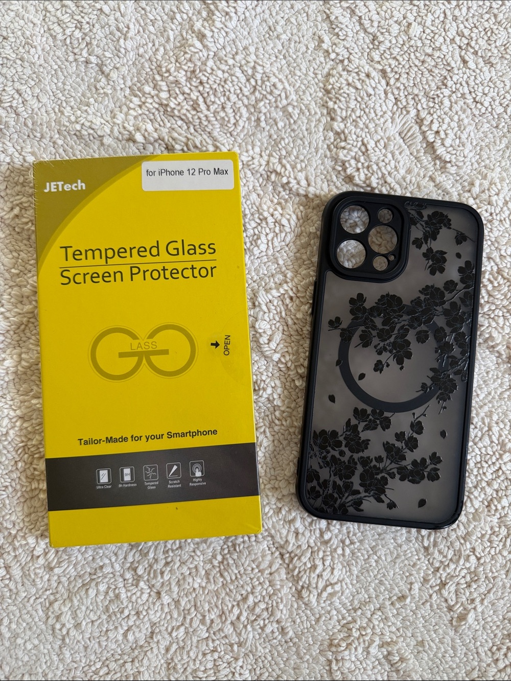 iPhone 12 Pro Max case w/ screen protectors